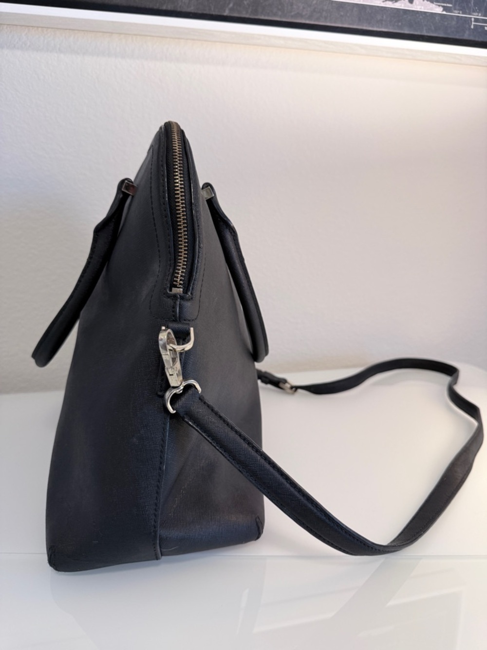 kate spade Black Saffiano Dome Satchel with Removable Strap - Picture 6 of 13